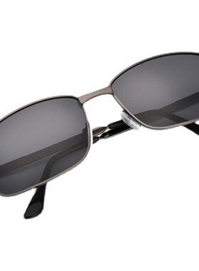 方型偏光金属太阳镜圆脸男