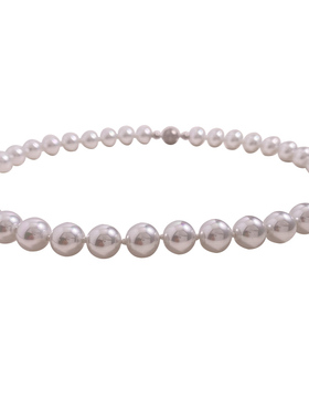 一条毕业！正圆强光海水人造澳白珍珠项链棉线手工打结丝绸冷白光