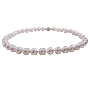 一条毕业！正圆强光海水人造澳白珍珠项链棉线手工打结丝绸冷白光