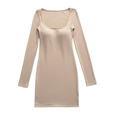 纯欲性感德绒包臀连衣裙含胸垫