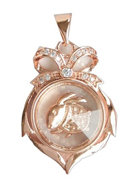 属相四角菱形时来运转18k玫瑰金