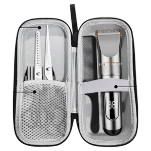 适用理发器多功能收纳包通用电推剪保护盒美发工具箱发型师专用工具包加厚外壳内置短绒防摔减震收纳数码配件