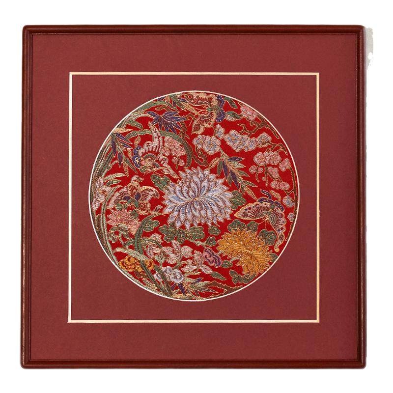 南京云锦研究所四君子团花装饰画