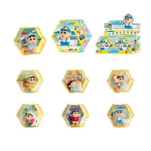 正版蜡笔小新萌粒手办盲盒六六六叠叠乐公仔场景治愈摆件周边礼物