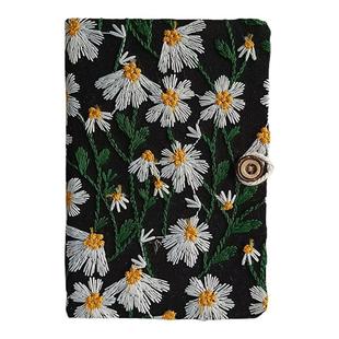 a 5布艺刺绣记事本学生工作记录笔记空白手账日记本a6笔记本