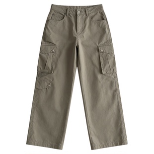 INKNOTS水洗做旧美式复古工装裤男女宽松直筒伞兵裤潮牌休闲裤子