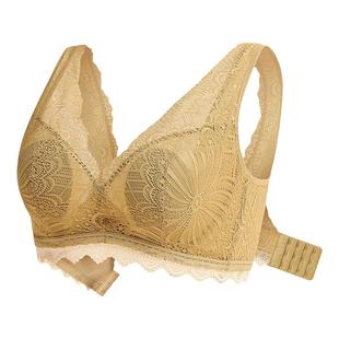 顶呱呱文胸女士超薄杯大胸显小聚拢收副乳防下垂蕾丝大码性感内衣