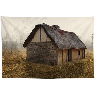 新快手抖音网络主播拍段子视频背景布农村老旧房子窑洞挂布装饰