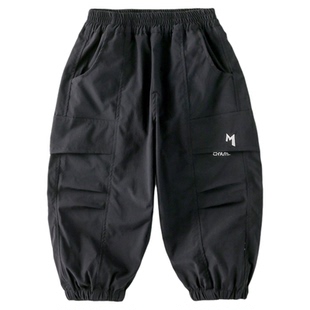 男童加绒裤子工装裤2026秋冬新款儿童男孩加厚保暖一体绒休闲长裤