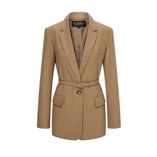 【含羊毛】Scofield女干练收腰西装外套腰带设计2025秋冬新品