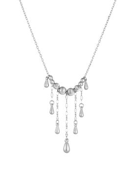 AHCHOO 静奢风S925纯银渐变水滴项链小众设计猫眼珠流苏锁骨链女