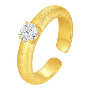 周大生*DC罗马假日戒指纯银S925高级感开口戒食指戒生日礼物女生