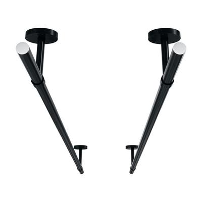 黑色晾衣杆阳台固定式不锈钢