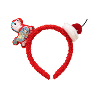 2026新年春节发箍女马年生肖小马头箍红色喜庆儿童过年压发卡头饰