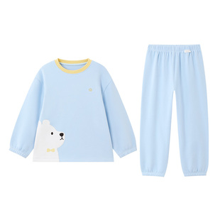 全棉时代儿童秋冬季7A抗菌家居服男女孩宝宝纯棉a类睡衣睡裤套装