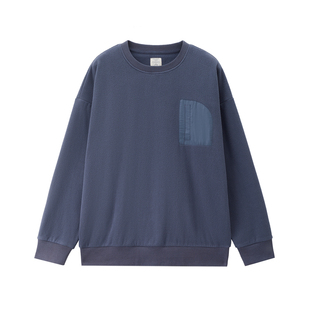 佐丹奴摇粒绒卫衣女新款套头衫拼布假袋宽松圆领抓绒上衣05325816