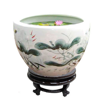 水莲荷花锦鲤清仓特大号陶瓷鱼缸