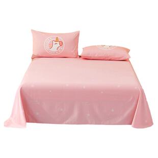 水星家纺全棉床单磨毛单件A类纯棉床被单学生宿舍单人床上用品