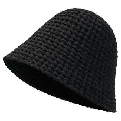 羡项素颜神器格纹针织渔夫帽春秋