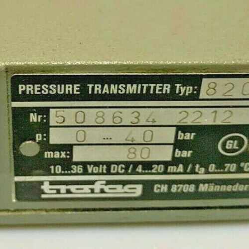 TRAFAG Type 8202 Pressure Transmitter 0..40 bar 4..20mA 10..