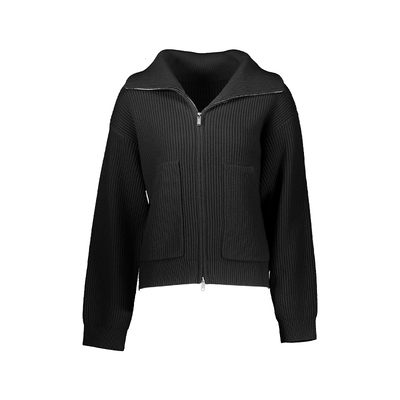 浅秋羊毛复古翻领拉链开衫