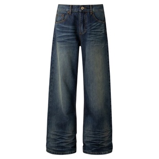 INKNOTS美式复古14.2盎司内华达水洗直筒牛仔裤男女cleanfit裤子