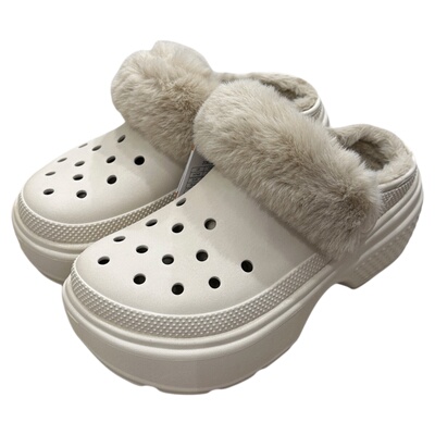 Crocs卡骆驰冬季棉拖加绒凉鞋