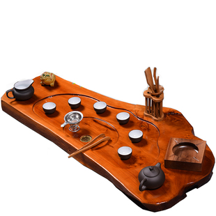 整块金丝楠实木花梨木根雕茶盘大号茶托茶海排水功夫茶具特价包邮