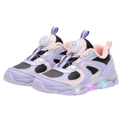 卡特兔童鞋儿童运动鞋2025冬季新品闪灯鞋防滑耐磨加绒棉鞋跑步鞋