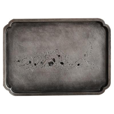 斑锡龙复古纯锡壶承大号茶盘