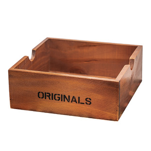 书房学生木头托盘桌上正方形印花置物架香水化妆品收纳盒美式复古