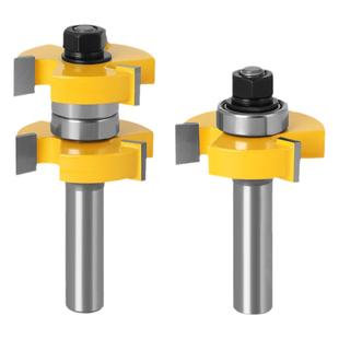 名刃木工三齿T型榫合刀开槽刀地板拼接公母刀修边雕刻机钨钢刀头