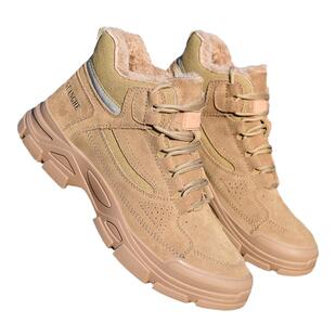 劳保鞋男女款冬季加绒高帮棉鞋防砸防刺穿焊工带钢头老保工地鞋子