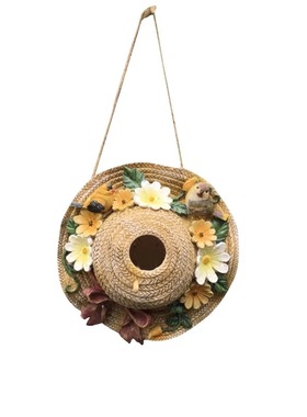 草帽别墅造景园艺仿真鸟窝挂饰