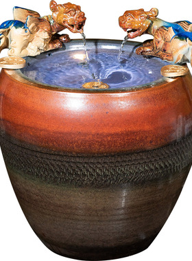 台湾陶瓷高档礼品流水摆件