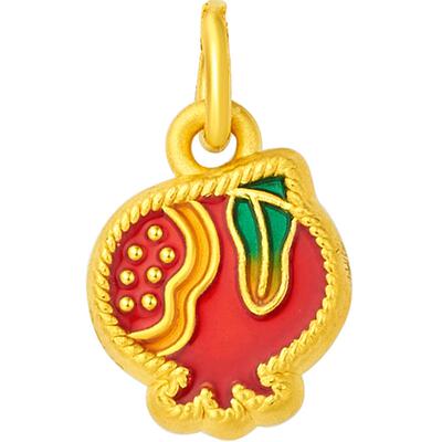 明牌珠宝5D硬金小喜果吊坠