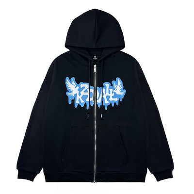 KZDALL毛巾绣和平鸽开衫卫衣