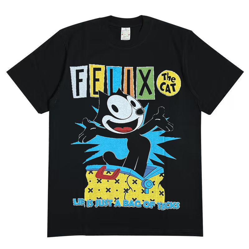 Felix the Cat菲利克斯猫街头潮流vintage古着波普艺术短袖T恤潮
