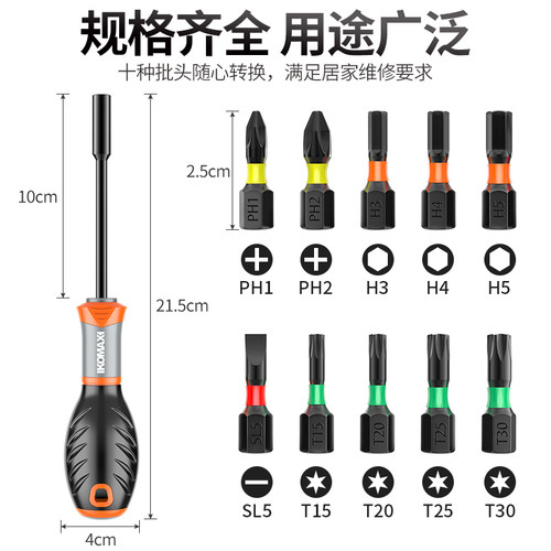 螺丝刀套装工具十字一字起子批头多功能梅花大全家用改锥两用