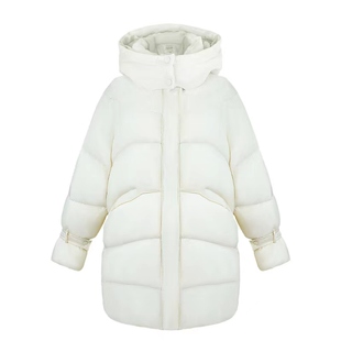 COOLLINE林子熙 爱恋系的温柔 无毛领版 乖巧中长款羽绒服外套女