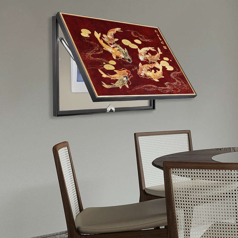 朱炳仁铜 九鱼聚财电表箱装饰画九鱼图配电箱遮挡电闸盒铜挂画