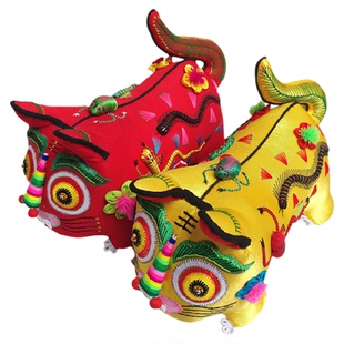 布老虎纯手工山东小老虎玩偶宝宝满月百天周岁生日礼物民间工艺品