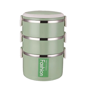 保温饭盒不锈钢大容量便携多层便当盒学生上班族圆形带盖分层餐盒