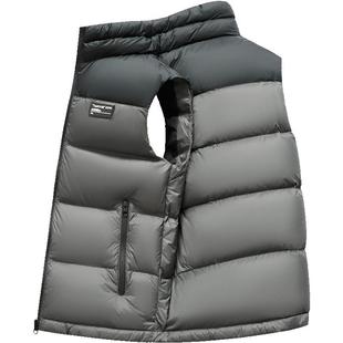 雪中飞羽绒马甲男外穿2025秋季新款立领时尚中青年秋冬保暖厚背心