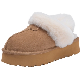 热风厚底雪地靴女鞋2025年冬季新款增高休闲棉鞋百搭毛毛鞋靴子女