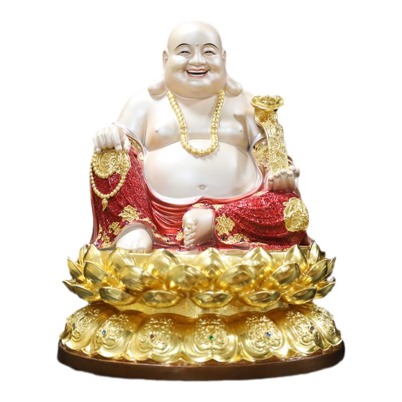 黄铜珐琅彩弥勒佛像家用招财摆件