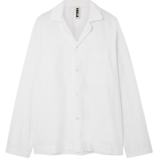 【折扣】TEKLA 女士棉质府绸白色睡衣衬衫