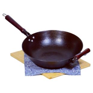 老式陆川铁锅生铁炒锅加厚老式龟纹铸铁锅炒菜锅家用电磁炉平底锅