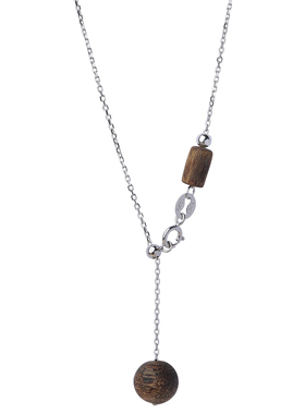 奇楠沉香s925银0字链原创吊坠