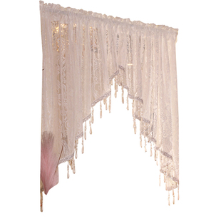 【唯美浪漫】豪华吊珠门帘免打孔隔断帘半截厨房拱形帘三角遮挡帘